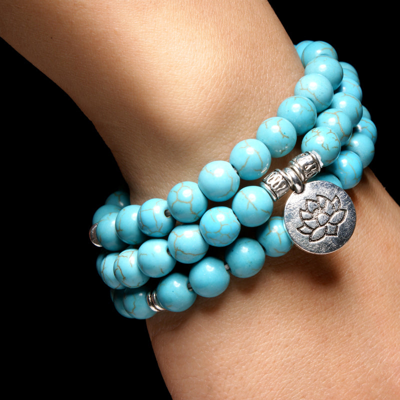 Turquoise Lotus Bracelet (Multiwrap) - Spiritual Bliss Shop