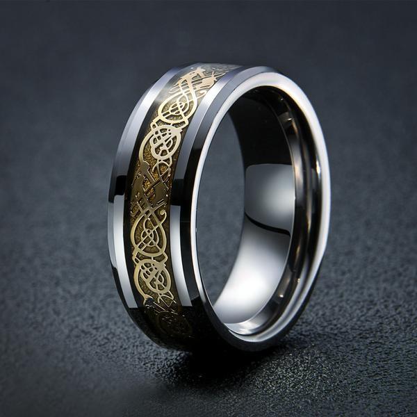 Stainless Steel Viking Dragon Ring - Spiritual Bliss Shop