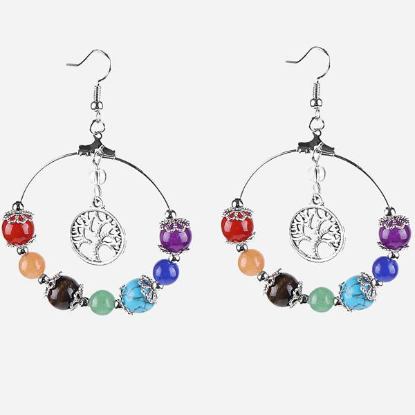 7 Chakras & Tree of Life Earrings - Spiritual Bliss Shop