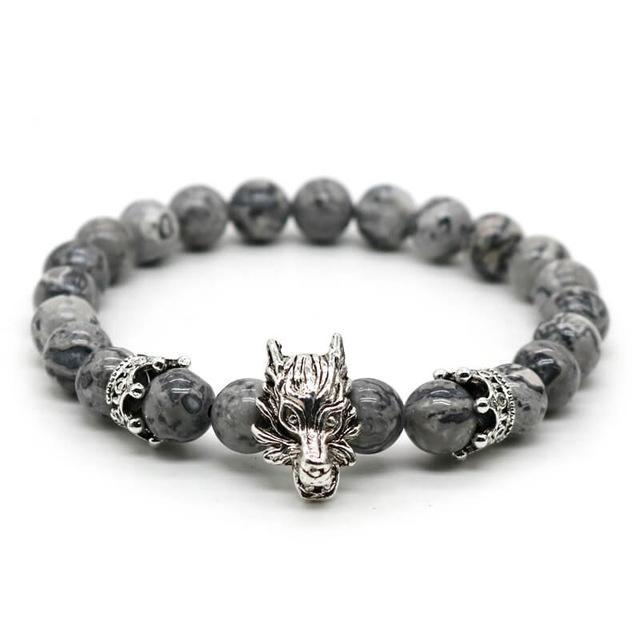 Premium Dragon's Head Gemstones Bracelet - Spiritual Bliss Shop
