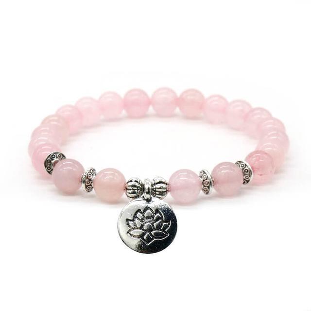 Gemstones with Lotus Charm (8 Options Available) - Spiritual Bliss Shop