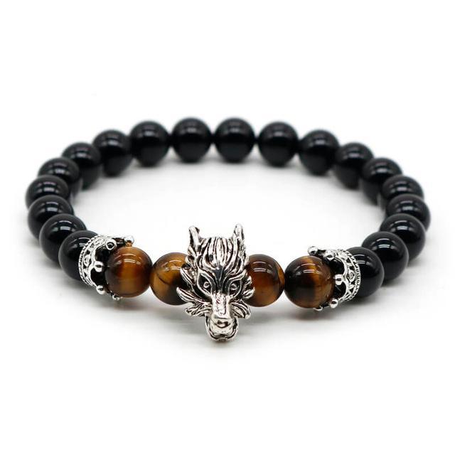 Premium Dragon's Head Gemstones Bracelet - Spiritual Bliss Shop