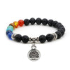 7 Chakras Lava Stone Bracelet with Charm (5 Charms Available) - Spiritual Bliss Shop