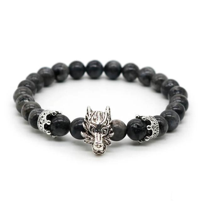 Premium Dragon's Head Gemstones Bracelet - Spiritual Bliss Shop